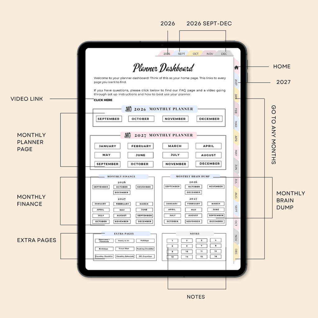 All-in-One Weekly Digital Planner 2026/2027
