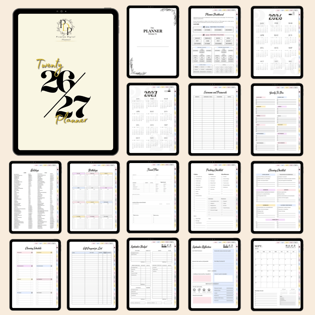 All-in-One Weekly Digital Planner 2026/2027