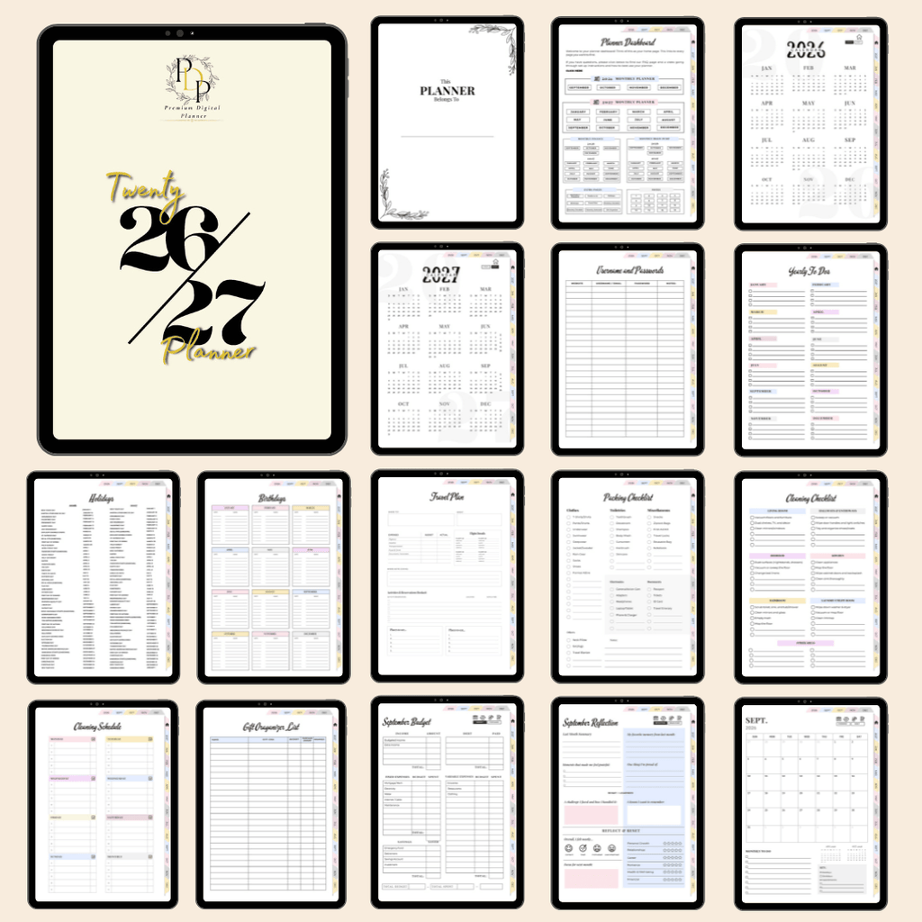 All-in-One Weekly Digital Planner 2026/2027